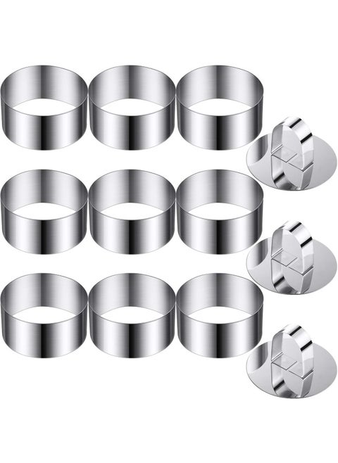 Patelai Round Cake Mold Stainless Steel Cake Mousse Mold Cake Ring Including Pushers  3.15 Inches Diameter  12