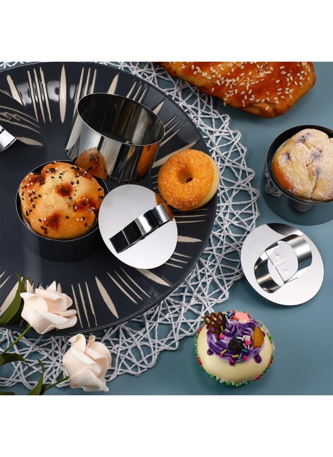 Patelai Patelai Round Cake Mold Stainless Steel Cake Mousse Mold Cake Ring Including Pushers  3.15 Inches Diameter  12  - Image 4