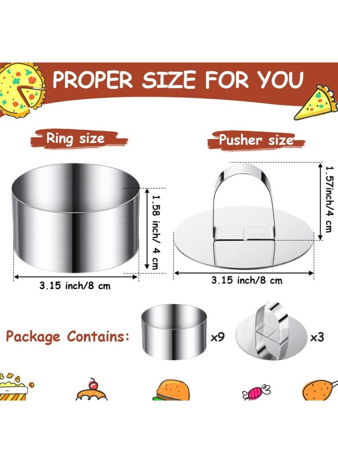 Patelai Patelai Round Cake Mold Stainless Steel Cake Mousse Mold Cake Ring Including Pushers  3.15 Inches Diameter  12  - Image 2