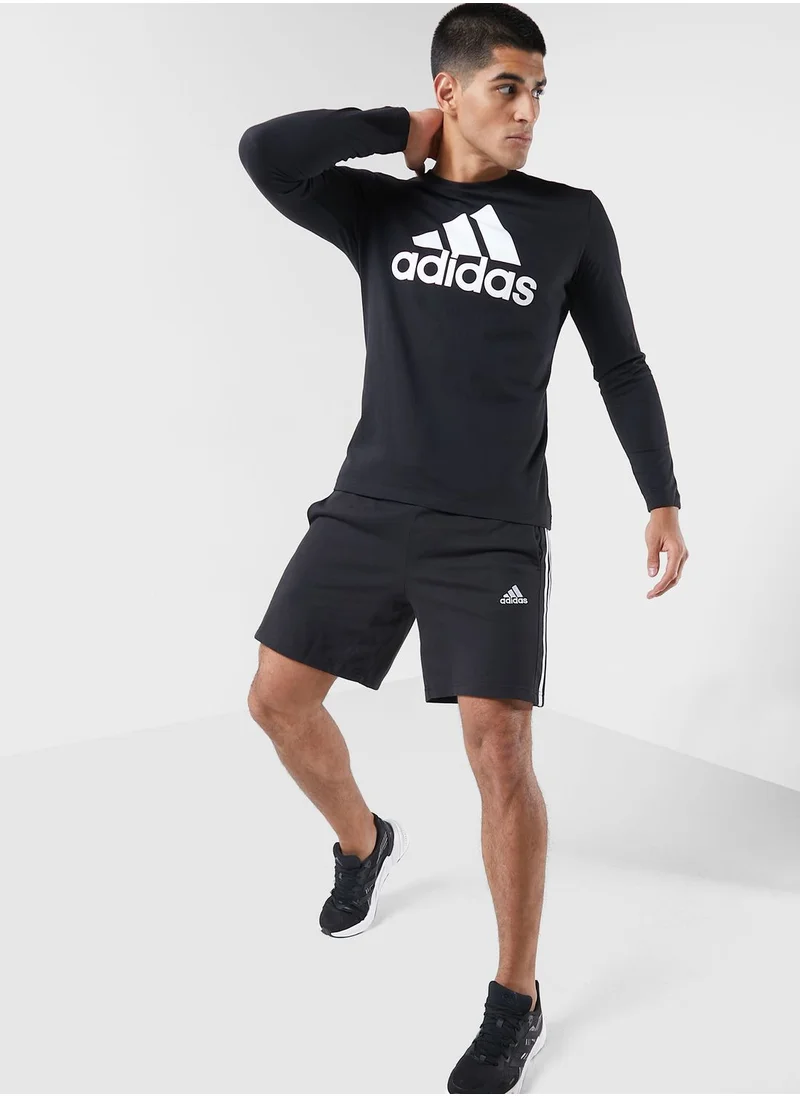 Adidas 3 Stripe Single Jersey Shorts