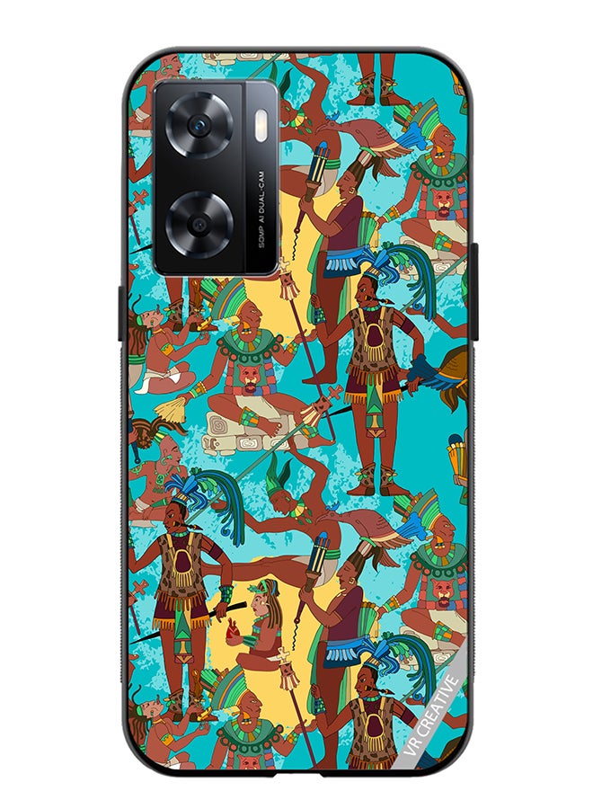 VR CREATIVE Protective Case Cover For Oppo A57/A77s Ancient Mayan Mural Design Multicolour - Image 1
