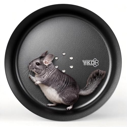 YKD 15" Silent Chinchillas Exercise Wheel, Aluminum Alloy Noiseless Running Wheel for Syrian Hamsters, Hedgehogs, Squirrels and Small Pets (Black) - Image 1