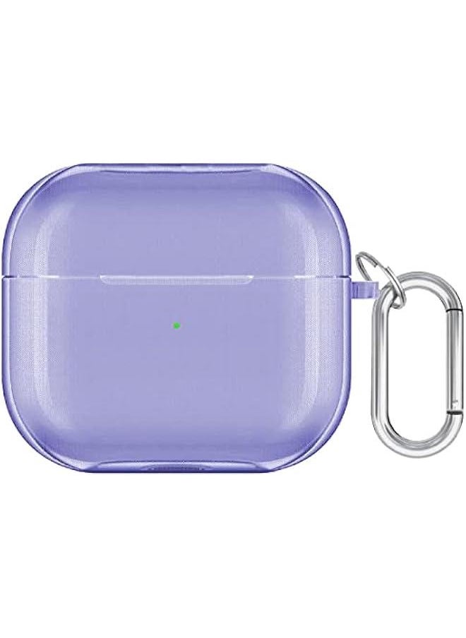 Generic - Case Cover for Airpods 3 Silicone Clear Skin with Key-Chain for Wen Men, Soft TPU Transparent Shock-Proof Protective Case for Air-Pods 3rd Generation (Purple) - Image 1