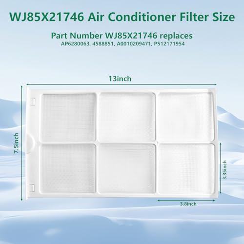 SuperDi WJ85X21746 Air Conditioner Filter Compatible with GE AHQ06LYW1 AHQ06LYQ1 AHR05LWQ2 AHR05LWQ2 WJ85X21746 Replacement Parts for AP6280063 4588851 A0010209471 PS12171954 (2 Pack) - Image 2