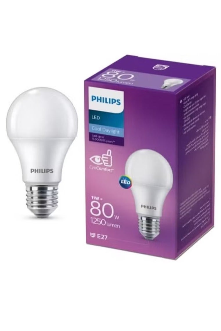 Philips LED Bulb, Cool Daylight, E27 Eye Comfort, 11w, 1250Lumen, Last Up To 15000H - Image 1