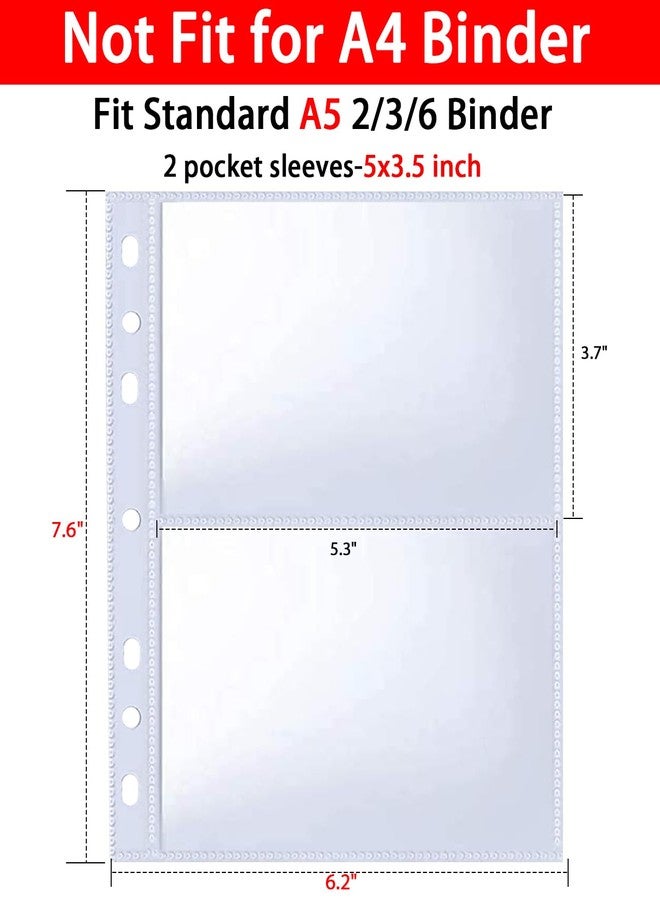 BYSTER 40 Pack 160 Pockets A5 Binder Index Card Sleeve Pages, Ultra-Clear 3.5x5 Inch Binder Protective Sleeves for Photos and Seed Packets，Side Loading - Image 3