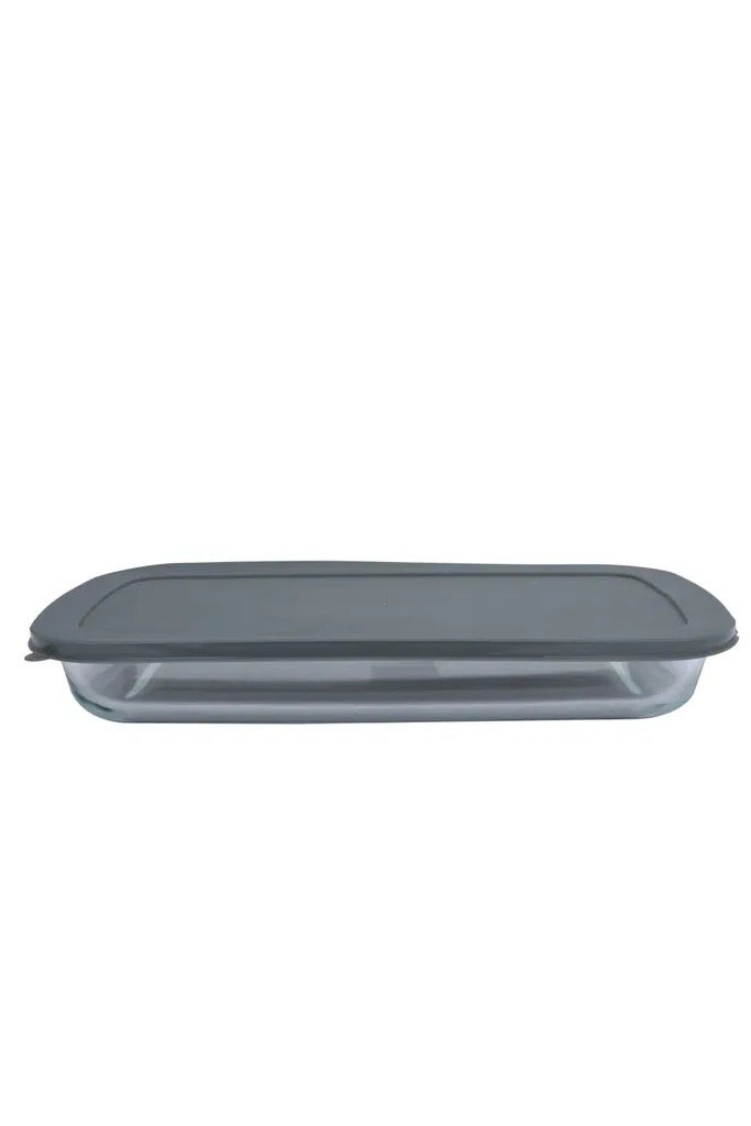 Alsaif Gallery Al Saif Gallery Max Glass Oven Tray, 2.9 Liter, 39.5x23.8x5.2 cm, with Lid - Transparent - Image 1
