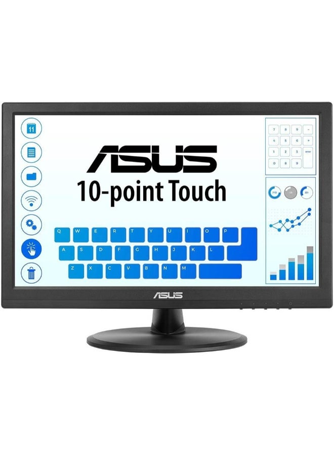 ASUS VT168HR Touch Monitor, 15.6" 1366x768 WXGA Touch Display, 60Hz Refresh Rate, 5ms Response Time, 262K Display Colors, TN Panel, 16:9 Aspect Ratio, HDMI/VGA Black - Image 1