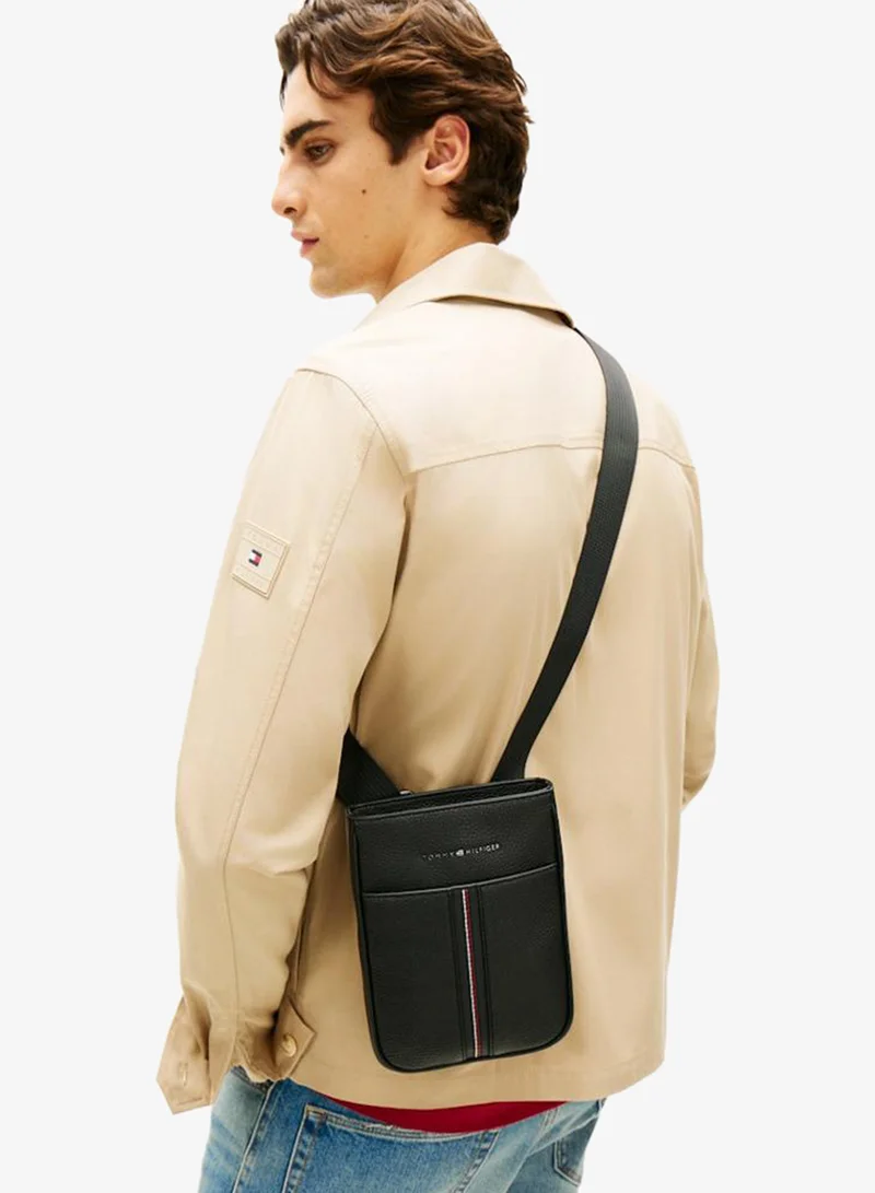 Tommy Hilfiger  Metal Logo Pebble Grain Crossbody Bag for Men | Best Price UAE