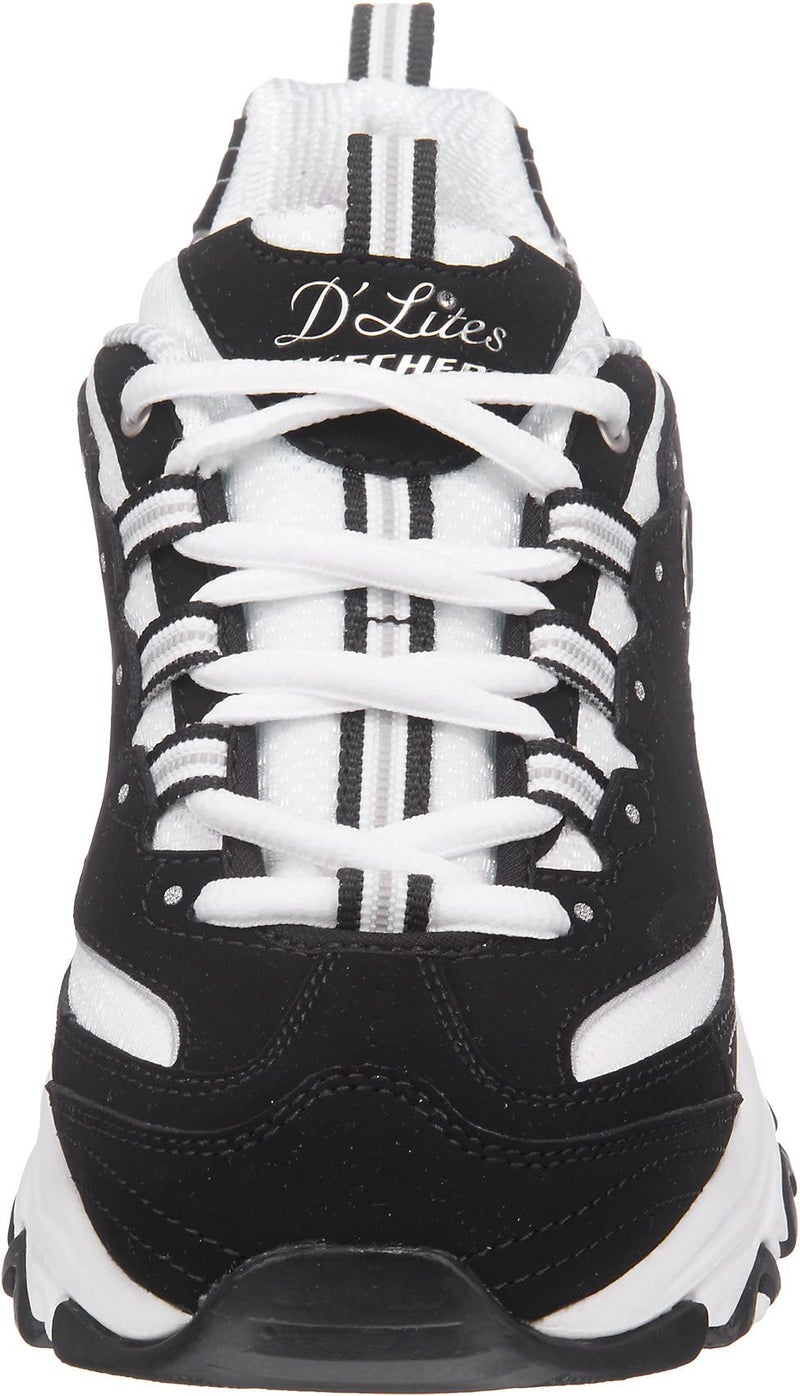 Skechers Sport Women's D'Lites Memory Foam Lace-up Sneaker,Biggest Fan Black/White,7 M US - Image 5