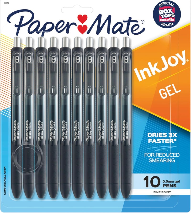 Paper Mate InkJoy Gel Pens, Fine Point, Black, 10 Count - Image 1