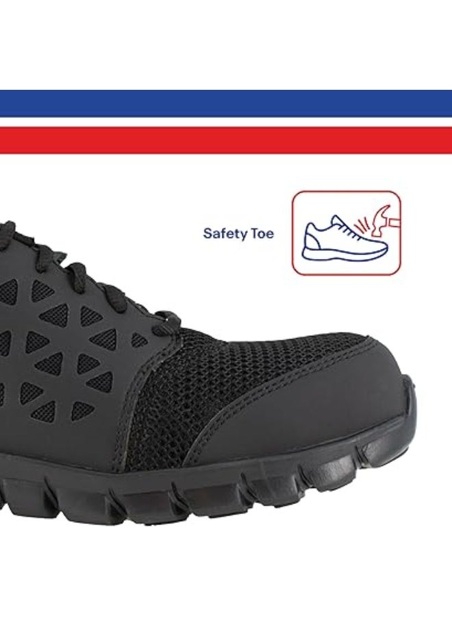 Reebok Work حذاء سلامة خفيف للرجال مقدمة مركبة مقاوم للانزلاق ومضاد للكهرباء الساكنة للعمل الصناعي RB4039 أسود - Image 4