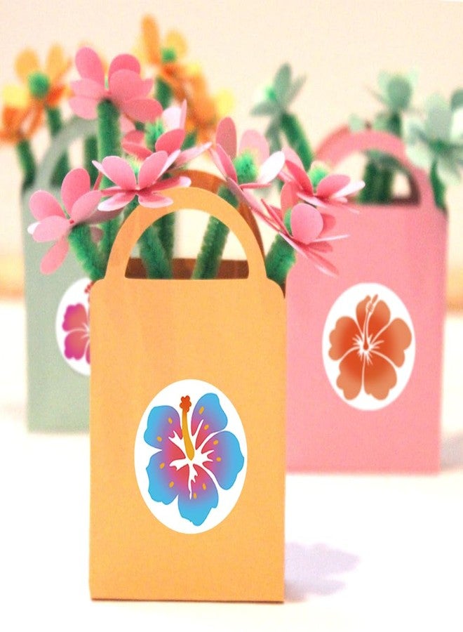 Hohamn 600 Pcs Hibiscus Stickers for Kids Teachers 1.5 Inch 16 Styles Hawaiian Tropical Hibiscus Flower Stickers for Kids Boys Girls Birthday Party School Reward Giveaways - Image 5