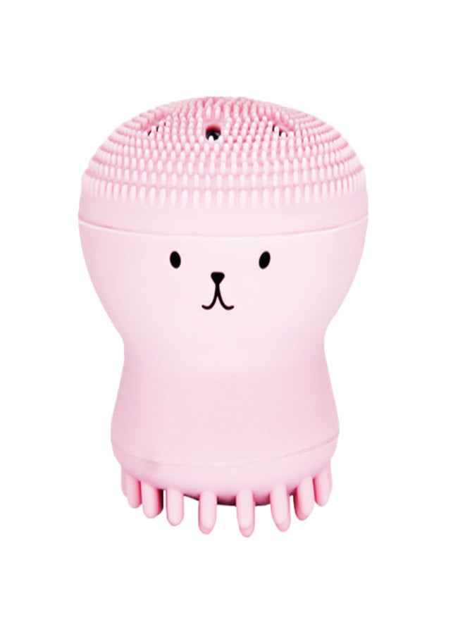 Double-sided jellyfish small octopus face wash brush silicone cleansing brush facial cleansing brush face brush artifact cleansing instrument spot Blister box Pink - Image 1