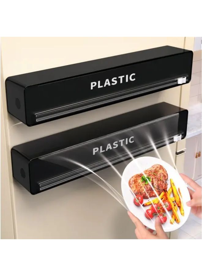 Magnetic Kitchen Packaging Dispenser With Cutter Durable Plastic Organizer - Image 2