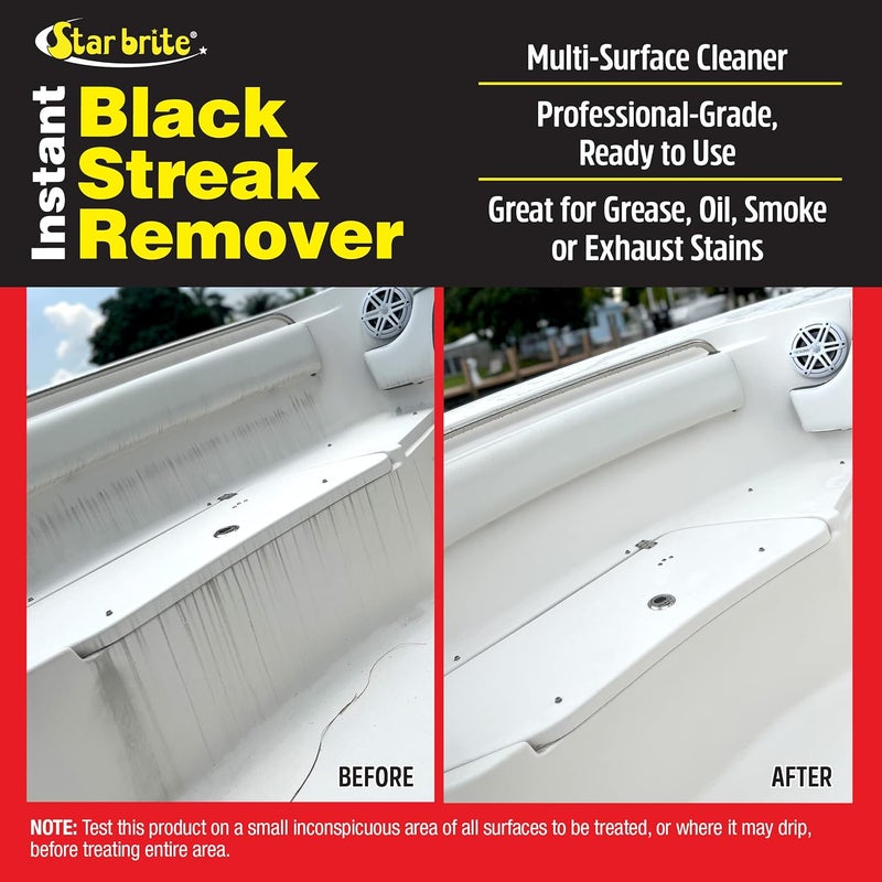 Star Brite مزيل الخطوط السوداء الفوري - يذيب الدهون والزيوت والدخان وبقع العادم على الألياف الزجاجية والفينيل والمعادن والبلاستيك والأسطح المطلية - رش، امسح - Image 4