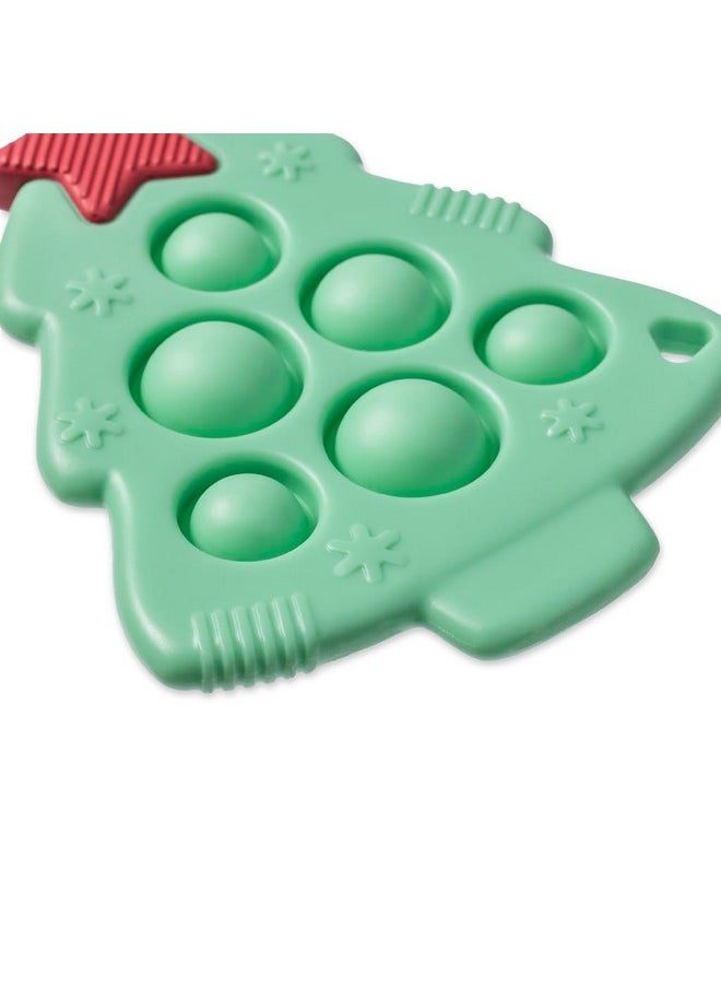 Itzy Ritzy Itzy Ritzy Sensory Popper Toy - Itzy Pop Toy Features Raised Textures to Soothe Sore Gums; Relieves Stress and Improves Fine Motor Skills; Can Attach to a Bag or Pacifier Strap; Christmas Tree  - Image 3