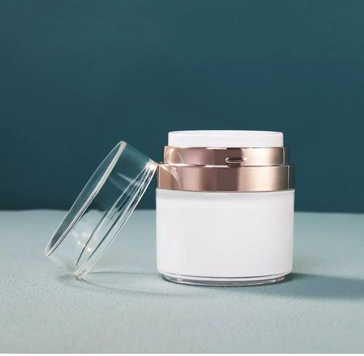kesig kesig Press Cream Round Bottle Airless Pump Cosmetic Containers Vacuum Press Cream Jars Refillable Face Lotion Box for Lip Balms Moisturizer Travel Makeup Skin Care Tool Acrylic Silicone  - Image 1