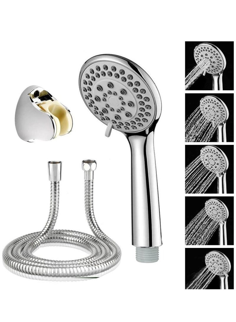 Rubik Shower Head Set with 2M Shower Hose, 5 Spray Modes Universal Handheld Shower Head for Adults Children Pets Home and Gym Use (2 Meter) - Image 1
