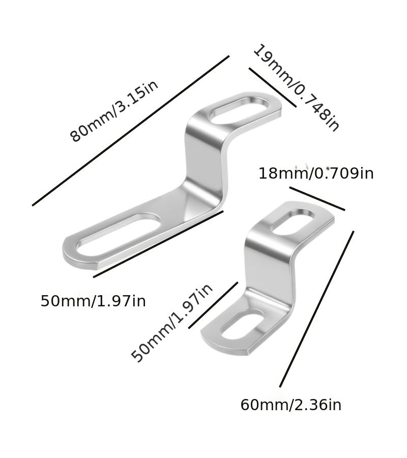 4 Pcs Stainless Steel Motorcycle Exhaust Bracket Hanger Mount Clamp - Image 2