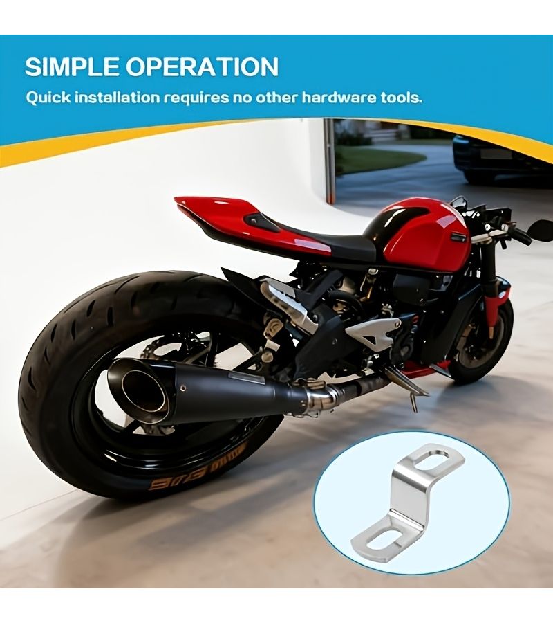 4 Pcs Stainless Steel Motorcycle Exhaust Bracket Hanger Mount Clamp - Image 4