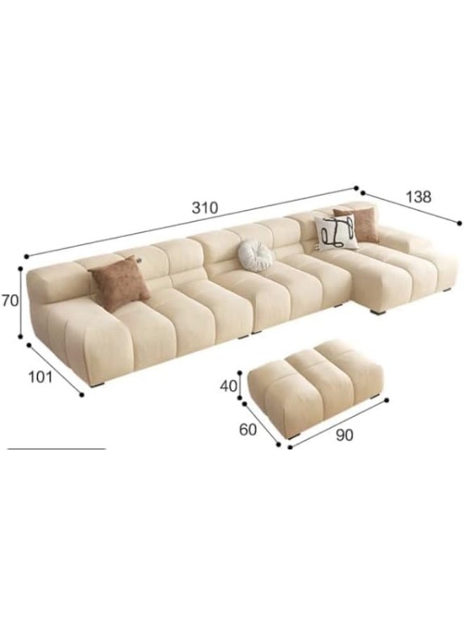Modern Nordic Sofa Set Minimalist Couch Elegance & Ultimate Comfort (Left Chaise)