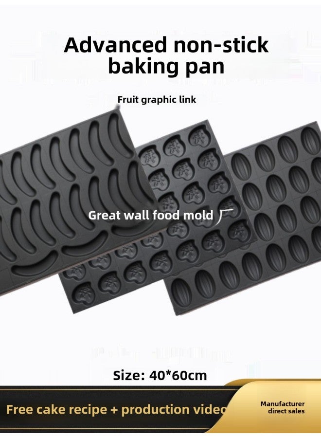 Commercial Non-stick Baking Pan Food Cake Mold 4060 Baking Round Heart-shaped Drawing Anhydrous Chicken Cake Pumpkin Free Shipping-Specification:35-piece Lotus Baking Pan Commercial Mold Thickening  - Image 3