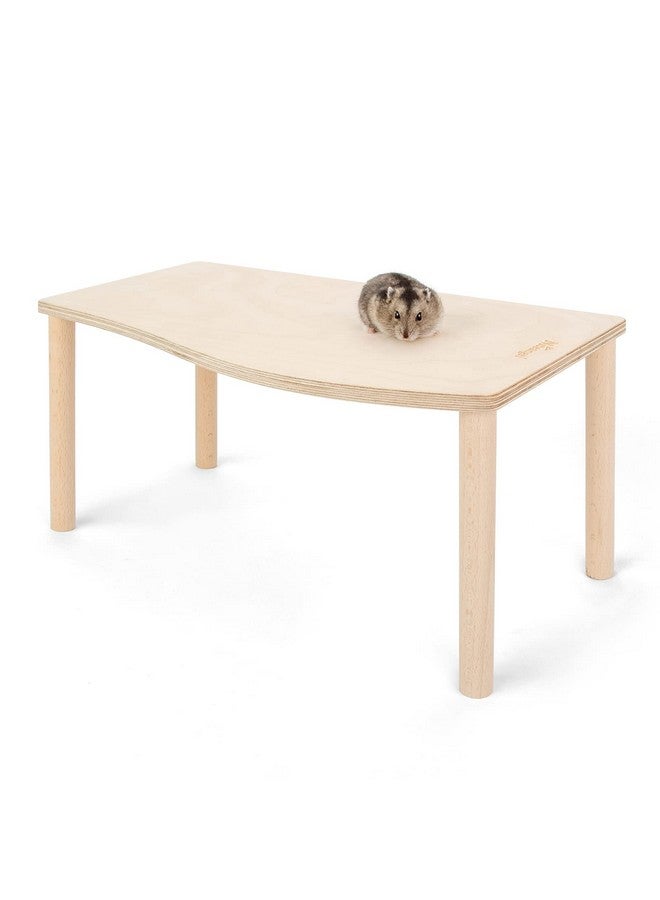 Niteangel Hamster Play Wooden Platform for Food Bowl Drinking Bottle and Other cage Accessories (Wave - 7" Height) - Image 1