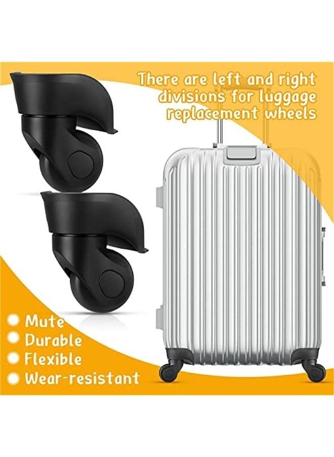 Generic 4 Pcs Luggage Wheels Replacement Travel Suitcase Caster Wheels Mute Bearing Swivel Wheel with Screw Replacement Left and Right Wheels for Luggage  - Image 5
