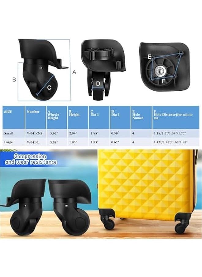 Generic 4 Pcs Luggage Wheels Replacement Travel Suitcase Caster Wheels Mute Bearing Swivel Wheel with Screw Replacement Left and Right Wheels for Luggage  - Image 3