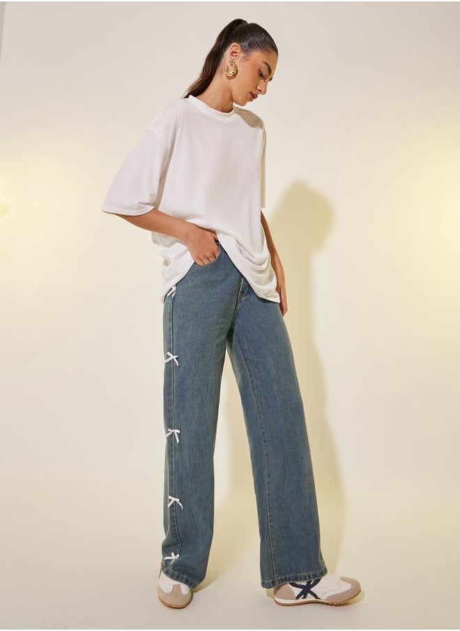 Take Two Embroidered Round Neck Short Sleeves T-Shirt  - Image 2