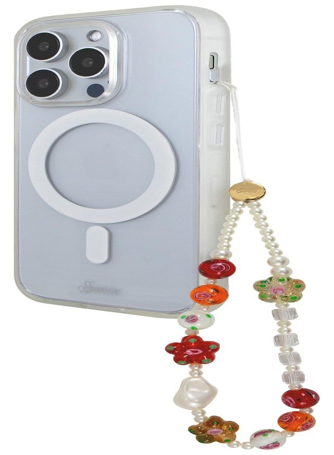 سونيكس تعليقة هاتف سونيكس المزينة بالخرز - سوار معصم متعدد الاستخدامات للهاتف المحمول، والمفاتيح، وسماعات AirPods، وسلاسل المفاتيح، وتعليقات الحقائب | ورود ولآلئ - Image 3