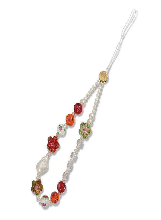 سونيكس تعليقة هاتف سونيكس المزينة بالخرز - سوار معصم متعدد الاستخدامات للهاتف المحمول، والمفاتيح، وسماعات AirPods، وسلاسل المفاتيح، وتعليقات الحقائب | ورود ولآلئ - Image 1