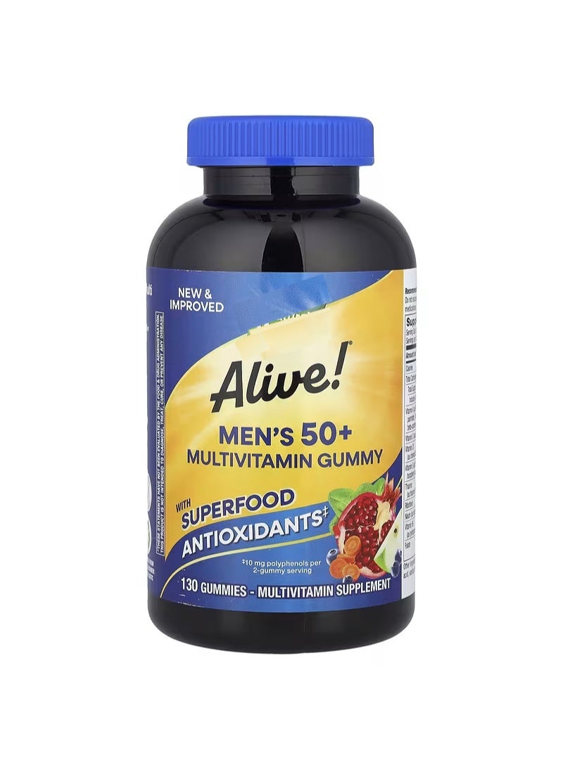 Men's 50+ Multivitamin Gummy, Fruit, 130 Gummies