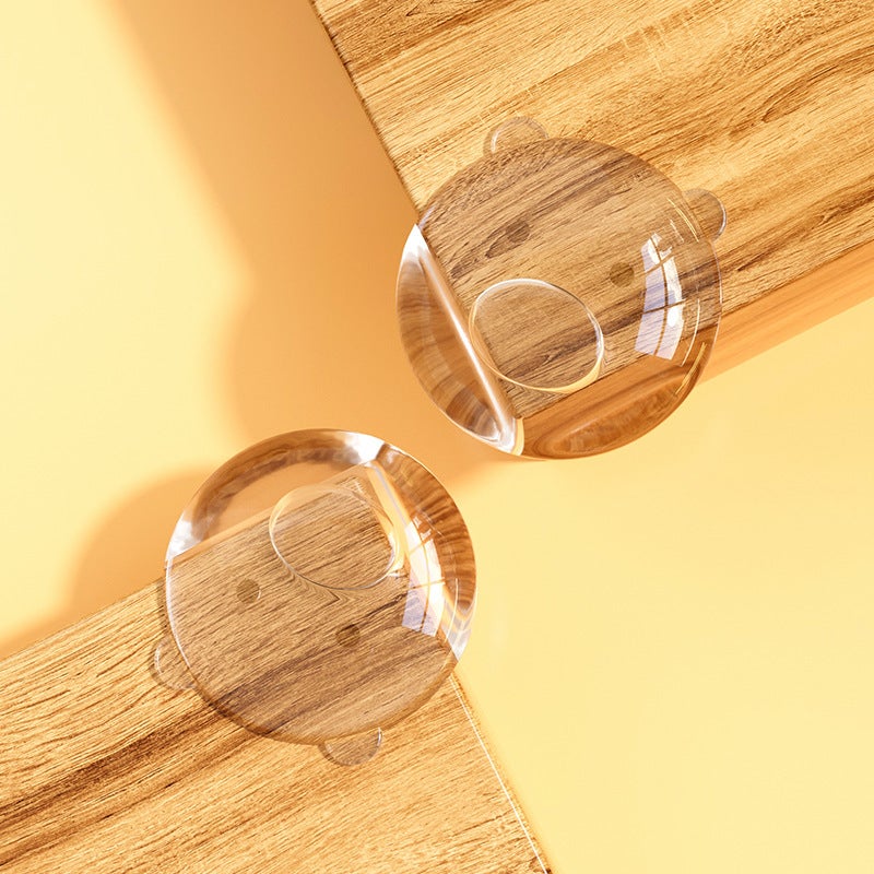 Cross-border export anti-collision angle transparent soft infant safety table corner protective cover baby glass coffee table silicone corner protector Panda type acrylic glue