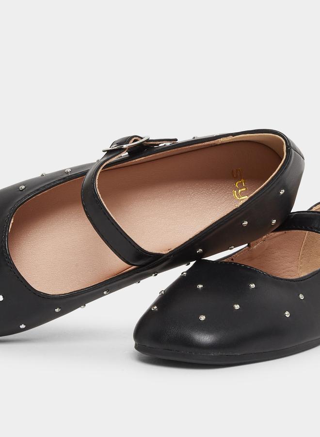 Styli Embellished Ballerinas with Buckle Detail - Image 3