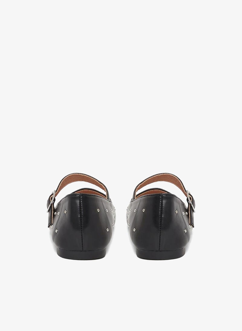 Styli Embellished Ballerinas with Buckle Detail - Image 4