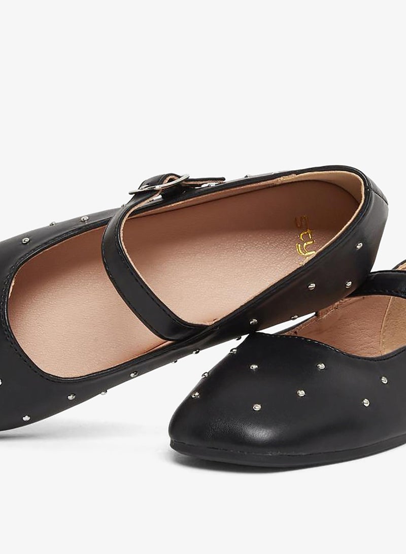 Styli Embellished Ballerinas with Buckle Detail - Image 3