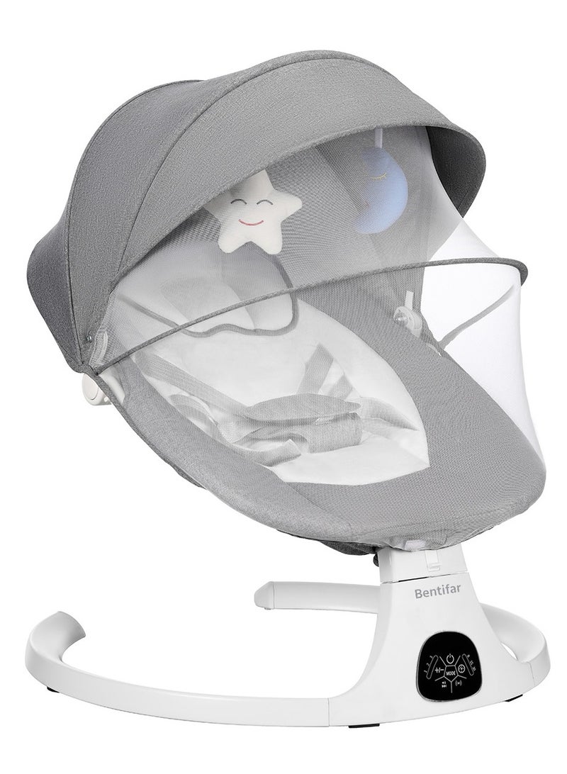 Bentifar 3-in-1 Electric Baby Swing, Rocking Chair, Adjustable Bouncer with Reclining Backrest, Bluetooth Music, Remote Control, Plush Toys - Image 1