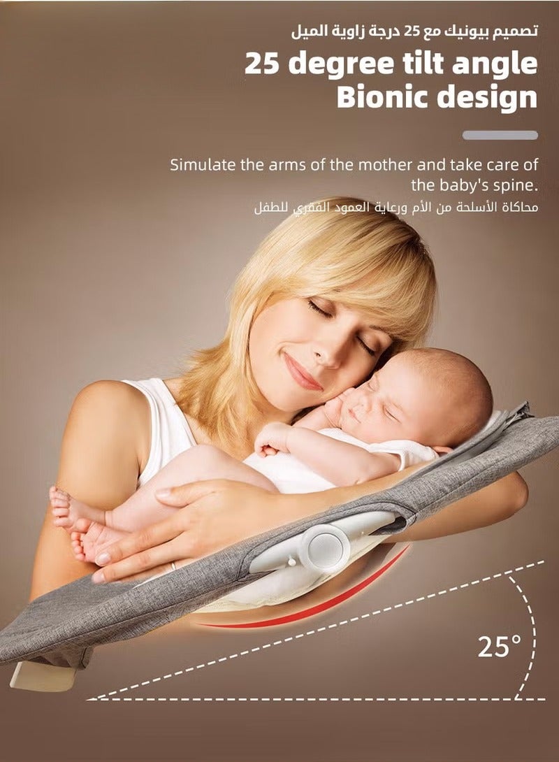 Bentifar 3-in-1 Electric Baby Swing, Rocking Chair, Adjustable Bouncer with Reclining Backrest, Bluetooth Music, Remote Control, Plush Toys - Image 3