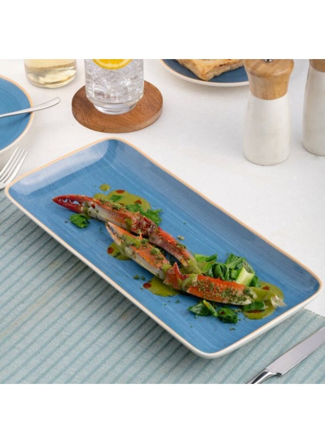 Ariane Premium Fine Porcelain GN Rectangular Plate 36x16.5cm Splash Blue Terra Blue - Image 2