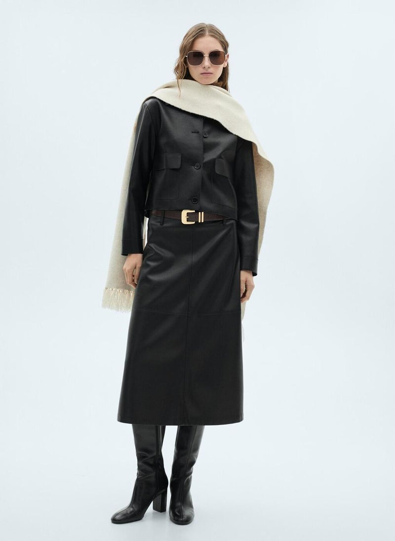 MANGO Leather-Effect Jacket With Pockets  - Image 5