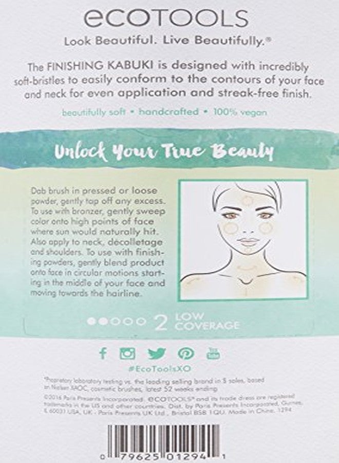 Eco Tools EcoTools-Cruelty Free Angled Kabuki Face Brush-Recycled Aluminum Ferrules, Cruelty Free Synthetic Taklon Bristles, Recycled Packaging - Image 3