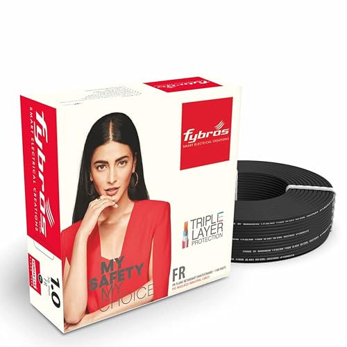 Fybros PVC Insulated 1 Sq Mm Wire| Multistrands FR Black Copper Wires & Cables| Cables For wiring | 1 Sq Mm sqmm Black wire 45 meter| Industrial Wire Cable| Electrical Wire - Image 2