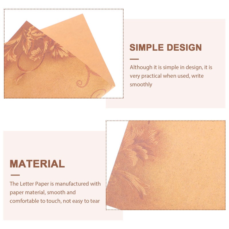Retro Vintage Letter Writing Paper A5 Size Decorative Stationery 8 Sheets - Image 4