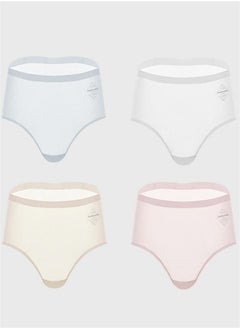 Miiow 4Pcs Medium Waist Women's Ice Silk Underwear Mesh Lightweight Breathable Pure Cotton Girls' Triangle Shorts