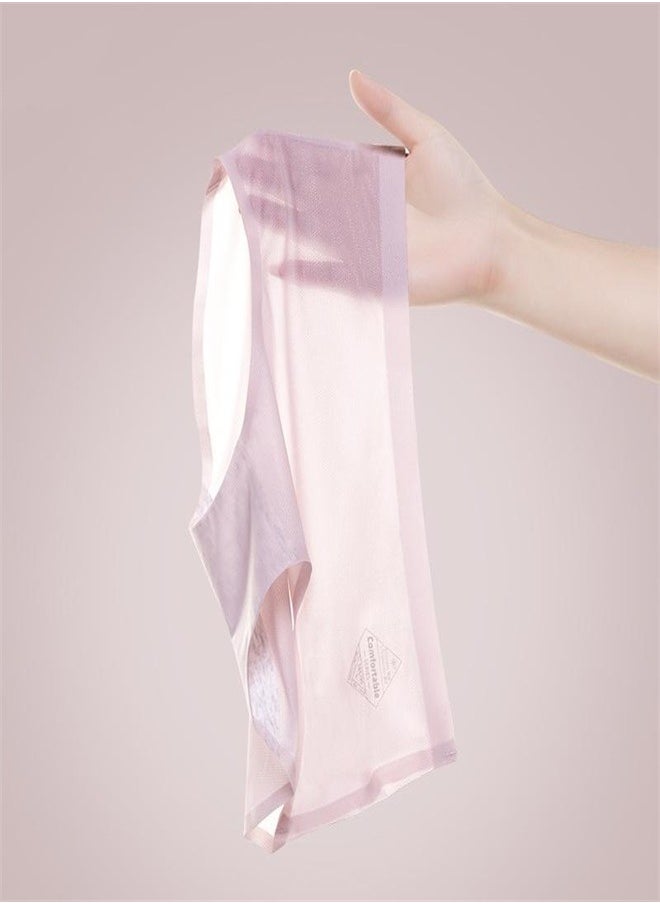MIIOW - Miiow 4Pcs Medium Waist Women's Ice Silk Underwear Mesh Lightweight Breathable Pure Cotton Girls' Triangle Shorts - Image 1