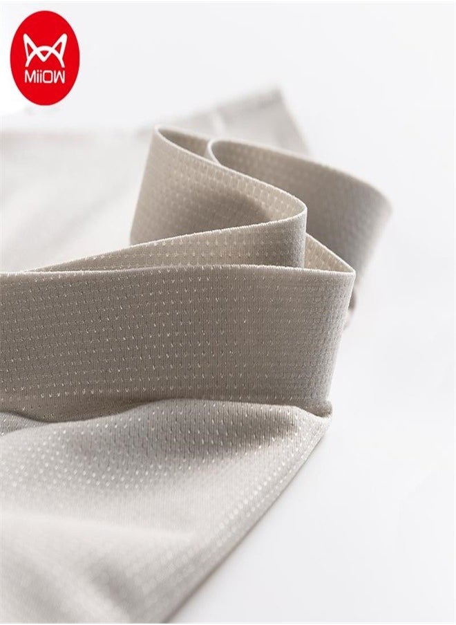 MIIOW - Miiow 4Pcs Medium Waist Women's Ice Silk Underwear Mesh Lightweight Breathable Pure Cotton Girls' Triangle Shorts - Image 1