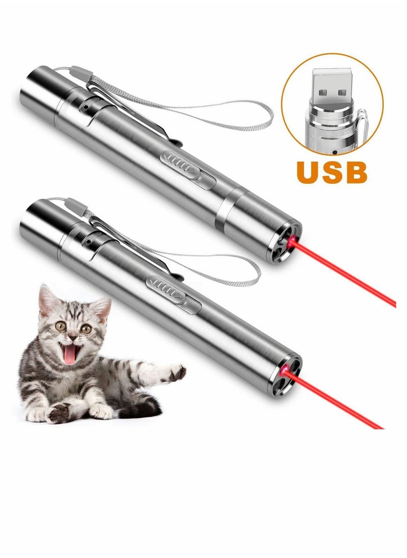 Cat Chaser Pointer Light Toy Mul-function Patterns Pets Dog Interactive Toys USB Rechargeable UV Flashlight Chaser Toy Pet Scratching Training Tool Kitten Cat Toys