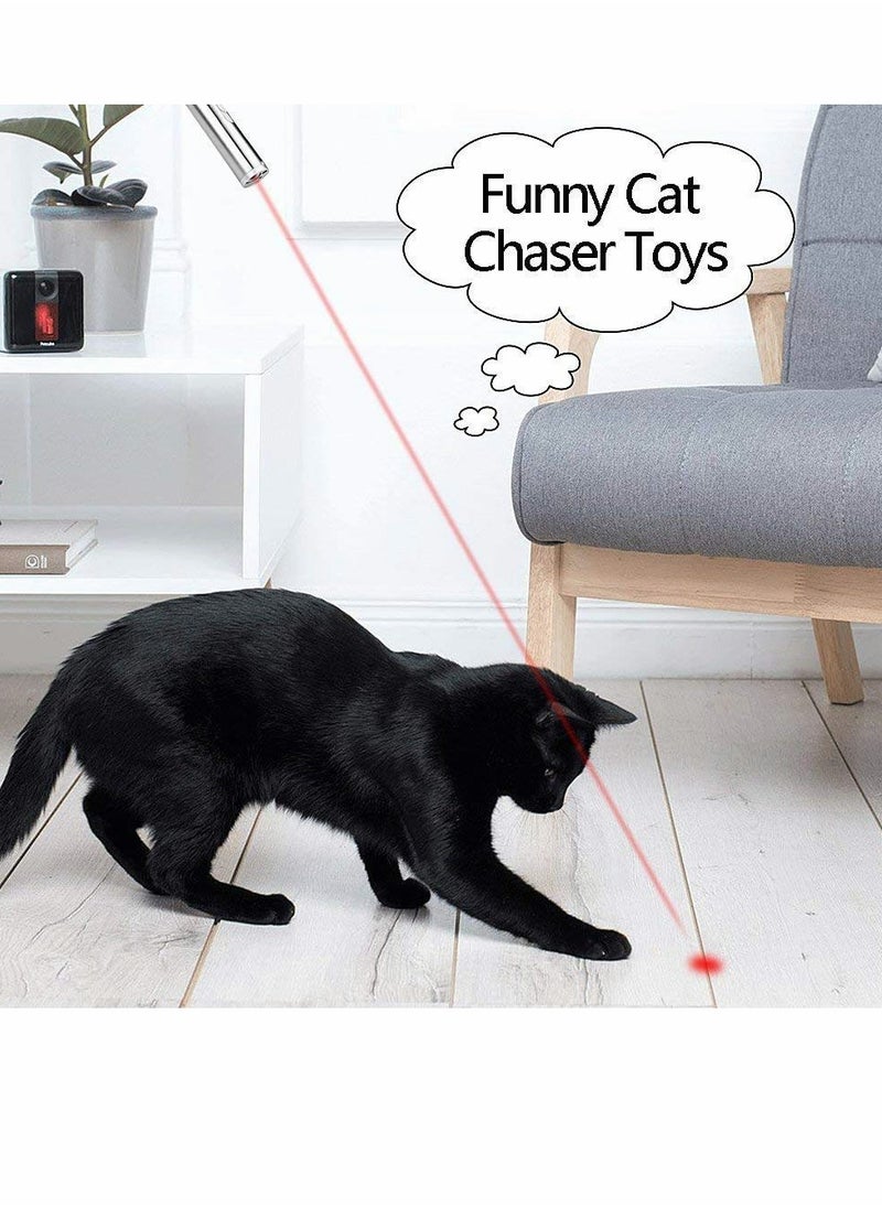 Cat Chaser Pointer Light Toy Mul-function Patterns Pets Dog Interactive Toys USB Rechargeable UV Flashlight Chaser Toy Pet Scratching Training Tool Kitten Cat Toys
